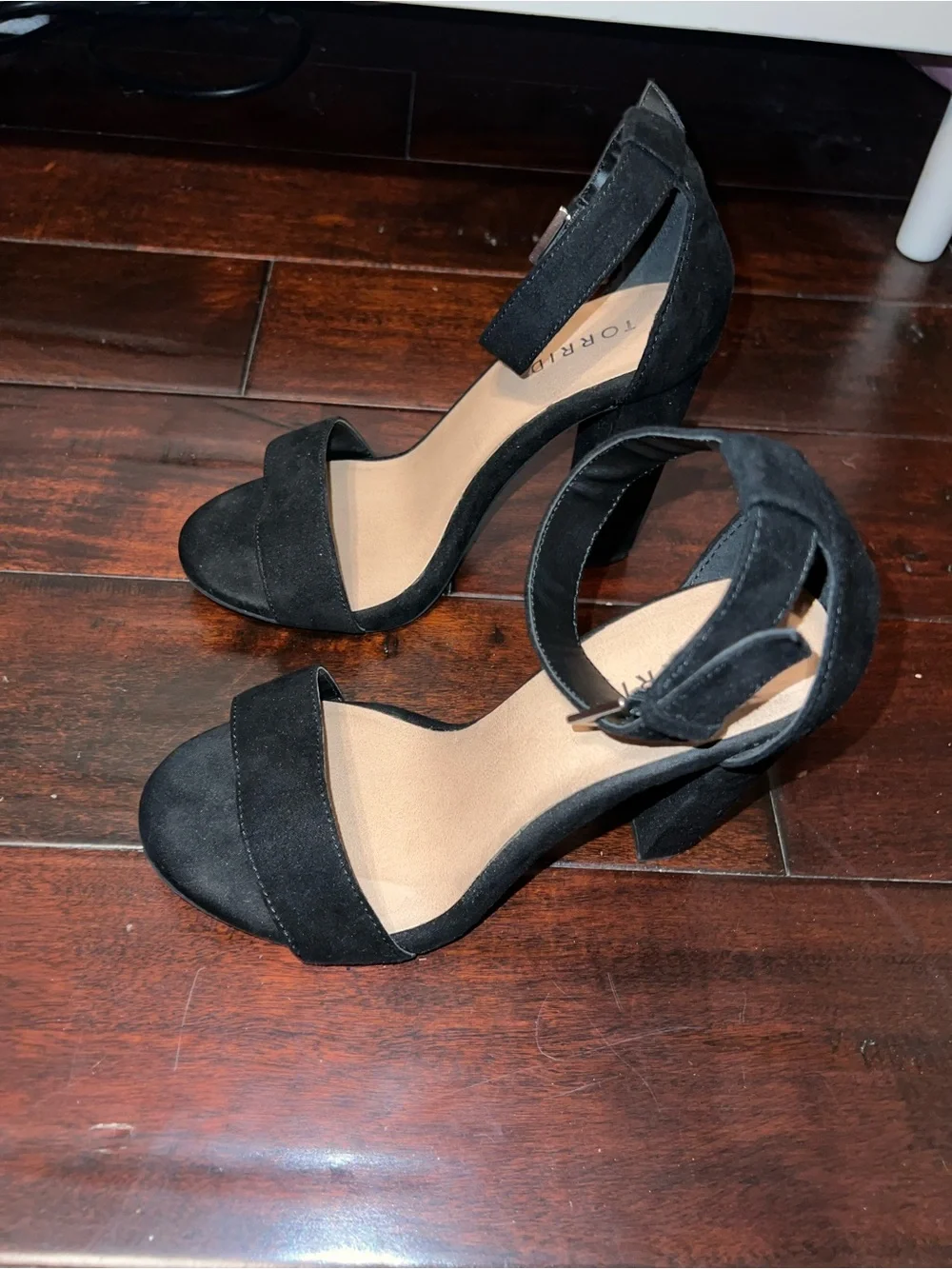 TORRID Black Ankle-Strap Heels Size: 7WW
